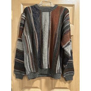 Vintage Protege Collection Mens Striped Sweater Size LG